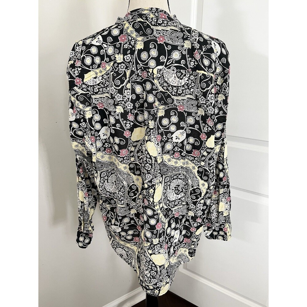 Isabel Marant Etoile Blue Mixed Paisley Print Buttondown Top Size 40/8 EUC - Picture 4 of 9